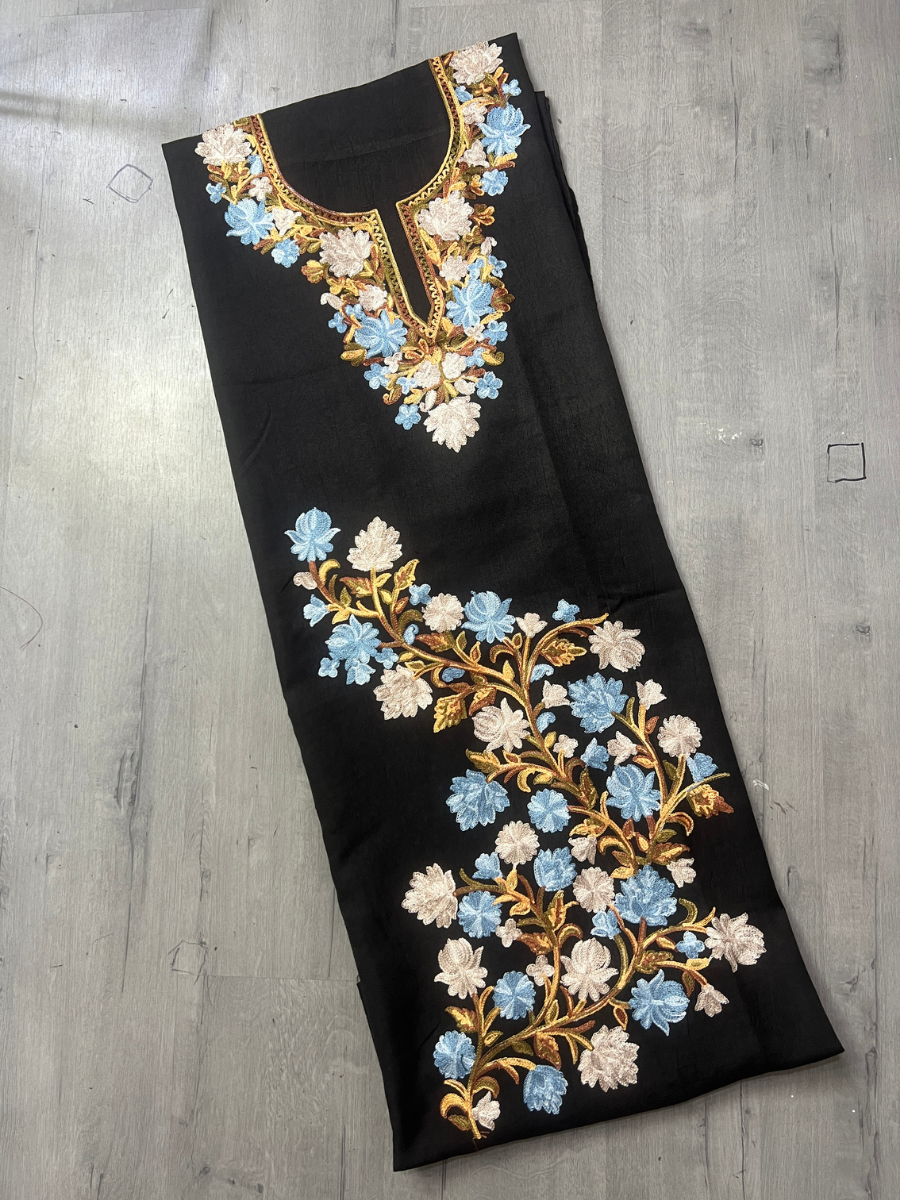 Gul Kashmiri Aari 2 Piece Unstitched Suit | Ebony